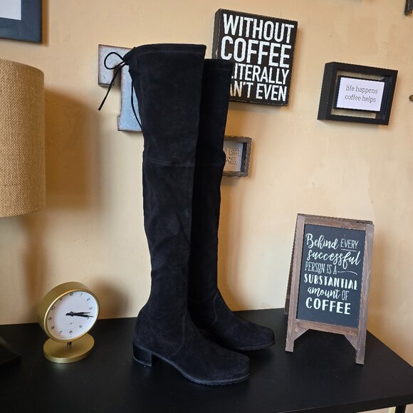 Like New STUART WIETZMAN Over the Knee Suede Boots sz 8 - Picture 9 of 16
